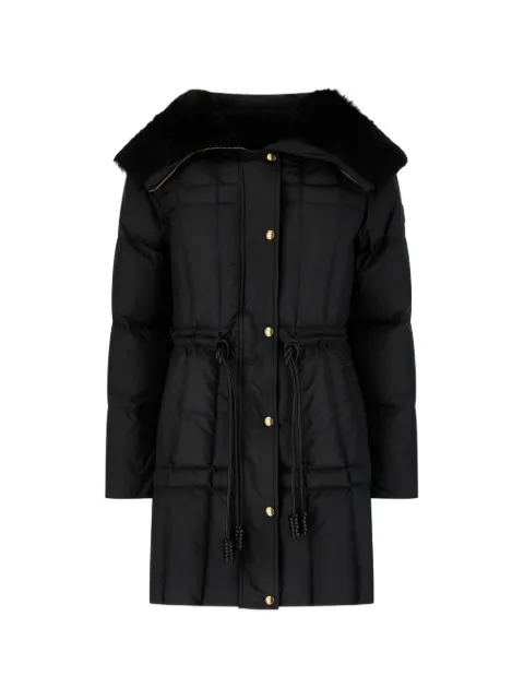Moncler Solennel shearling-trimmed hooded short down parka jacket