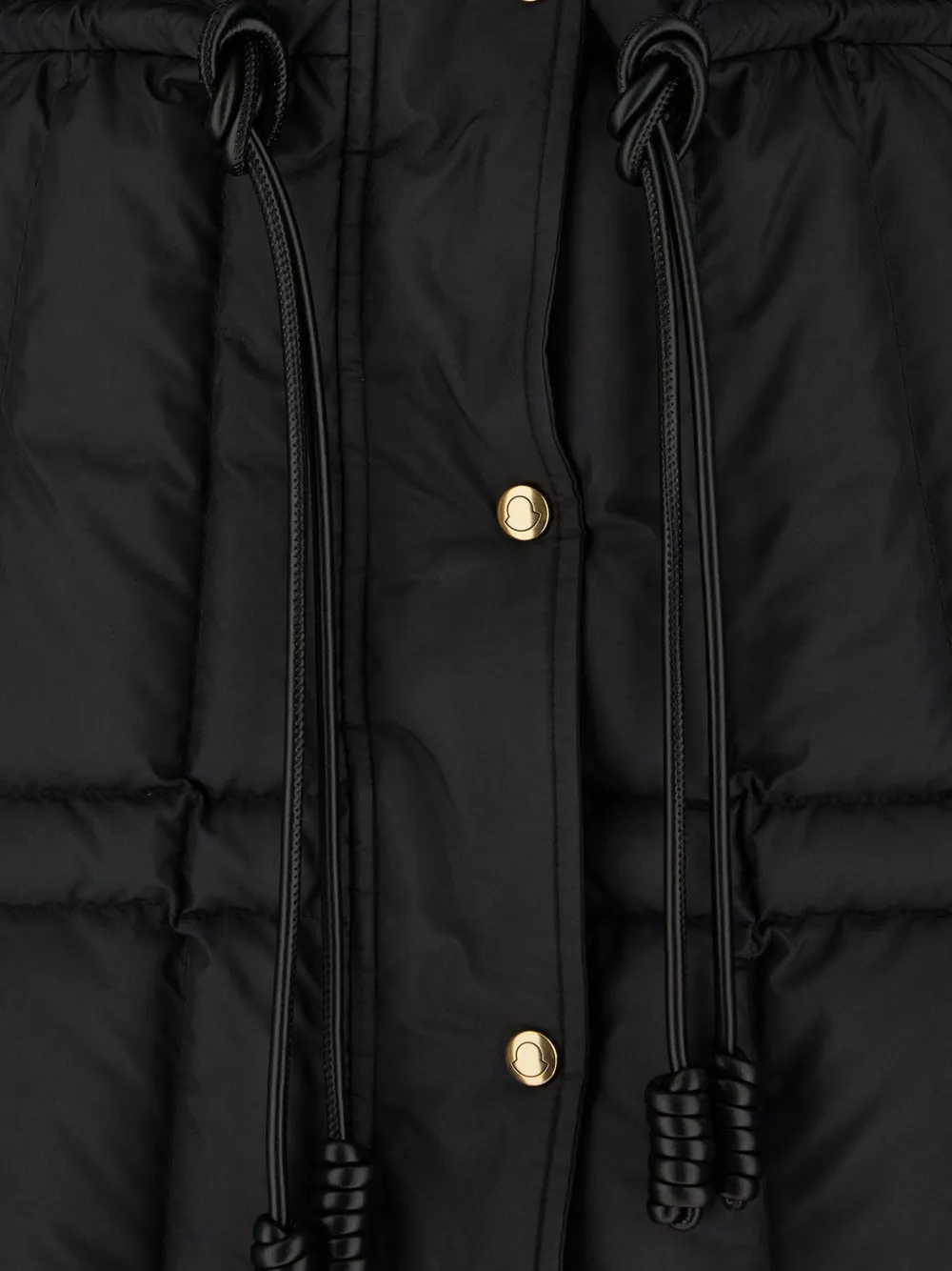 Moncler Solennel shearling-trimmed hooded short down parka jacket Zwart