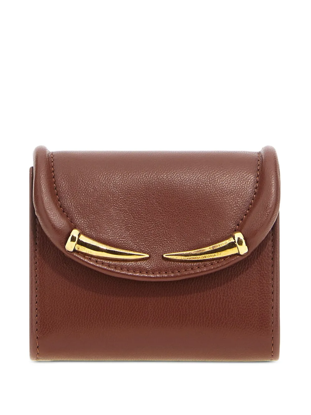 Roberto Cavalli fang-detail leather wallet - Marrone