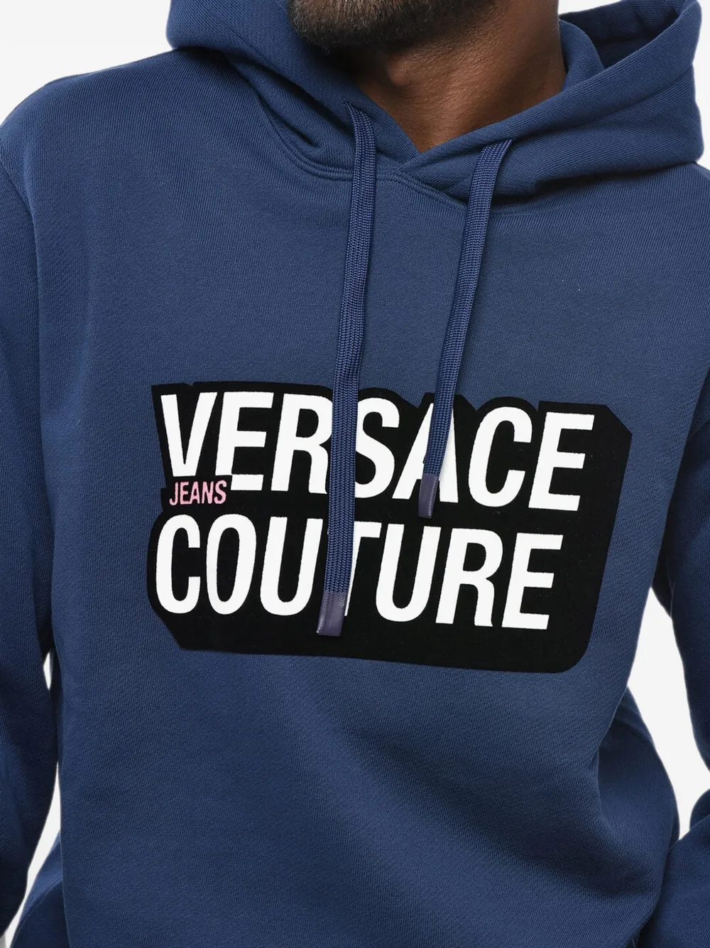 Versace Jeans Couture logo-print hoodie Blauw