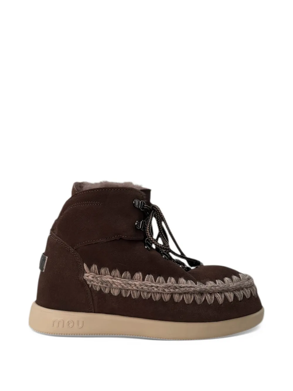 Mou crochet-trim snow boots in Brown