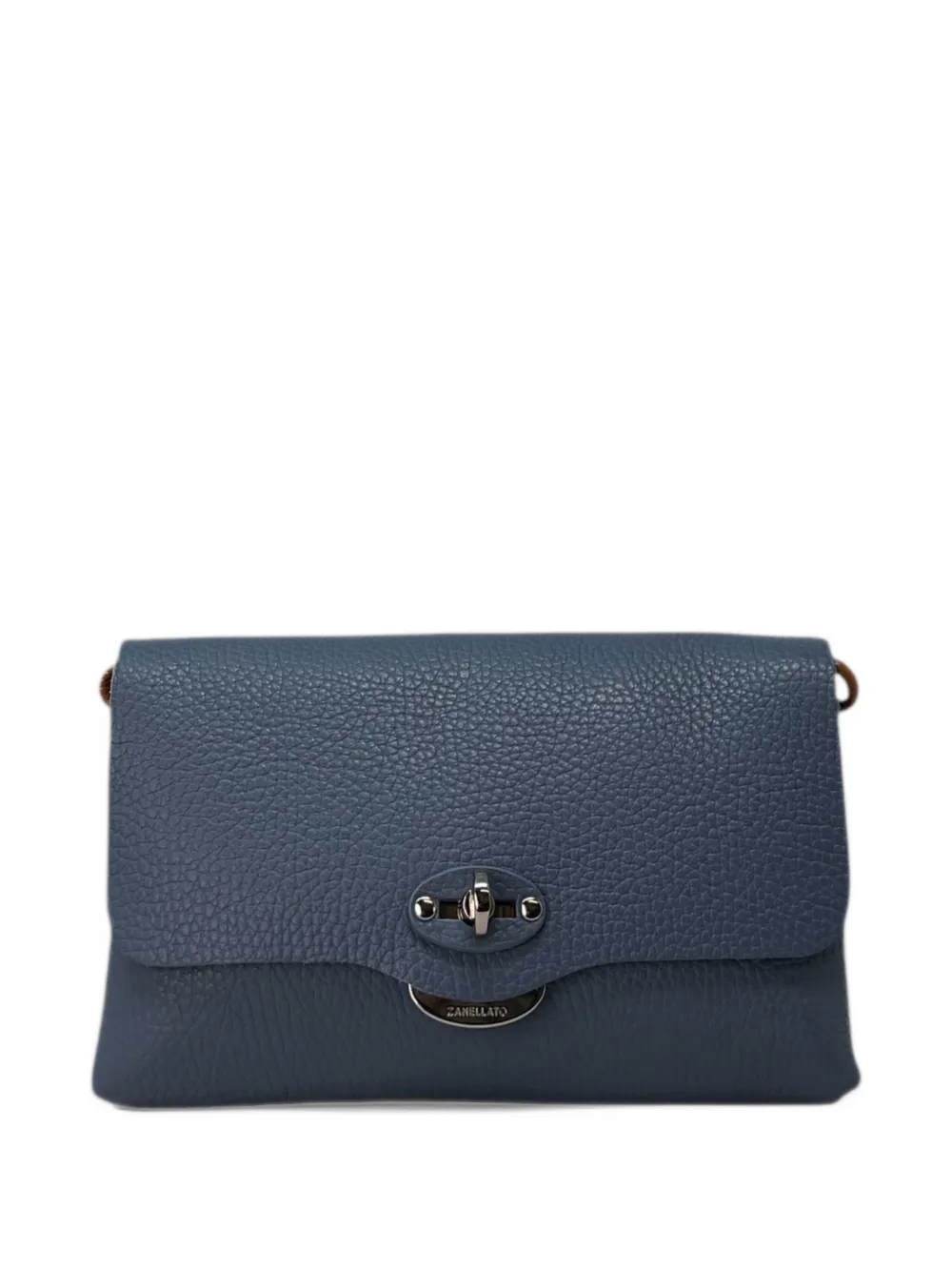Zanellato Kleine Lettera Daily clutch van leer met textuur Blauw