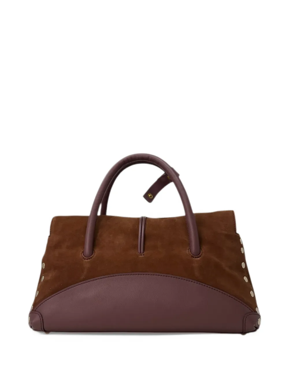 Zanellato small Dotta stud-embellished tote bag Bruin