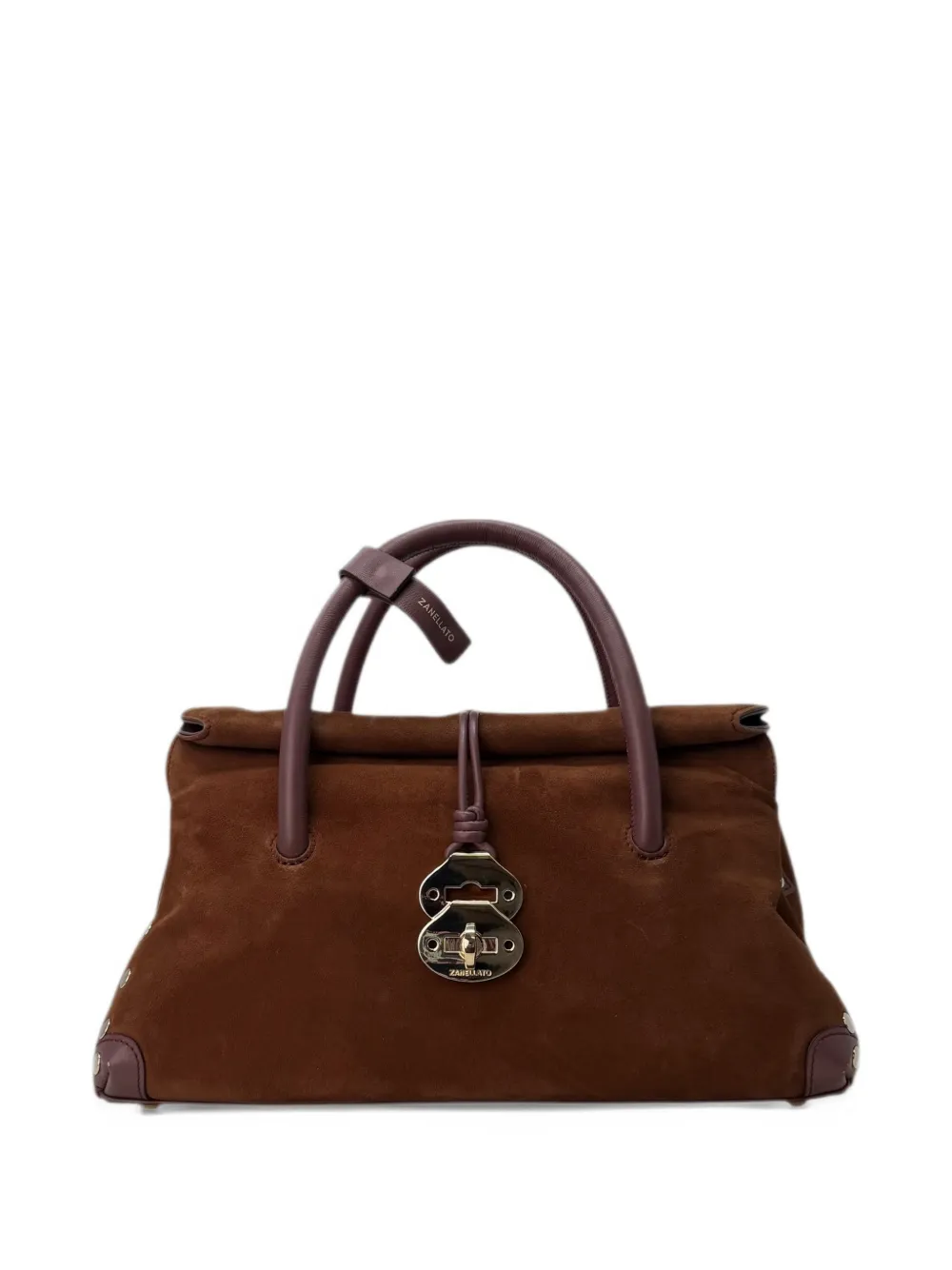 Zanellato small Dotta stud-embellished tote bag Bruin