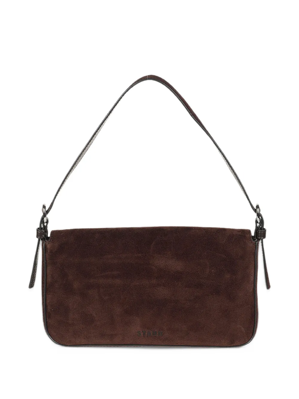 STAUD Harlow buckle-detail suede shoulder bag Bruin