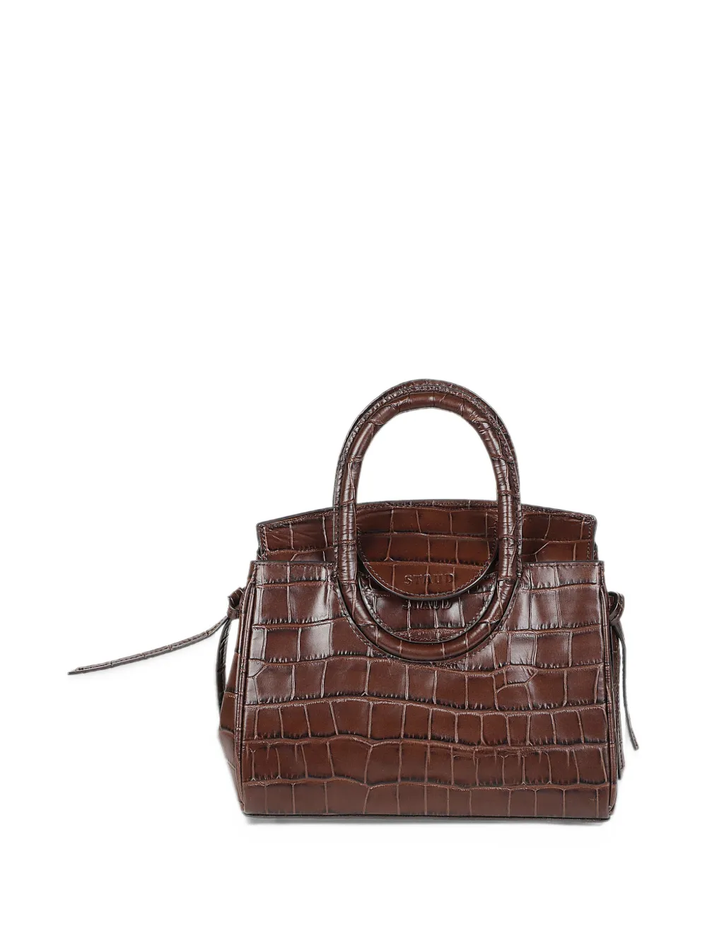 STAUD croc-effect leather tote bag Bruin