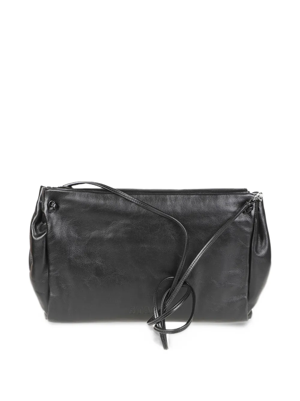 STAUD Cy Convertible leather cross body bag Zwart