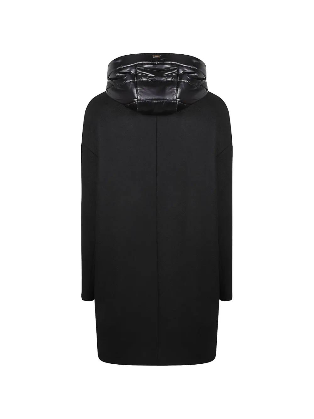 Herno layered hooded single-breaasted coat Zwart