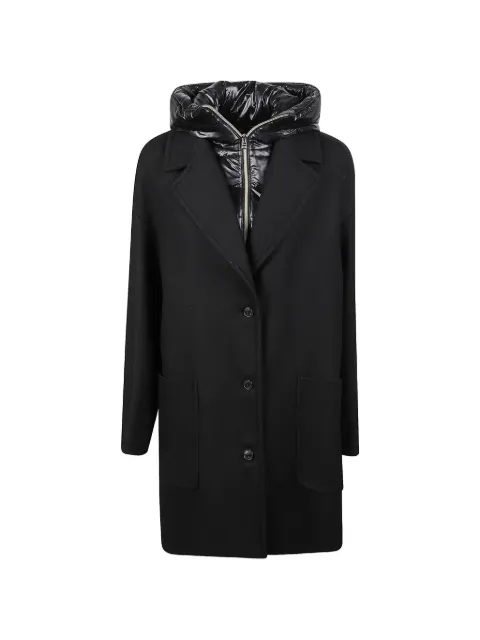 Herno layered hooded single-breaasted coat