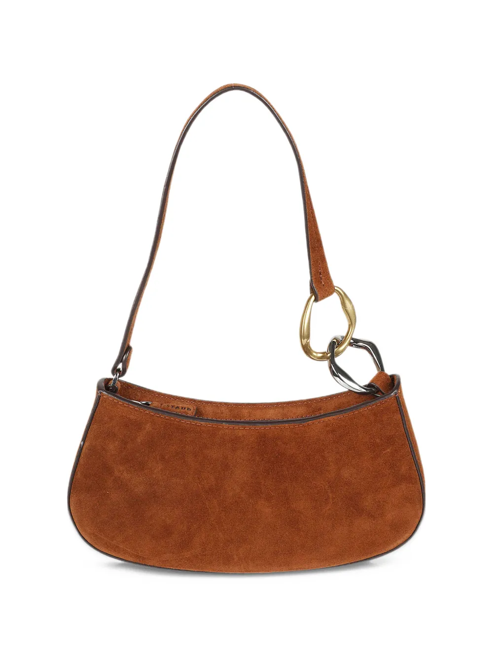 STAUD Ollie suede chain-link shoulder bag Bruin