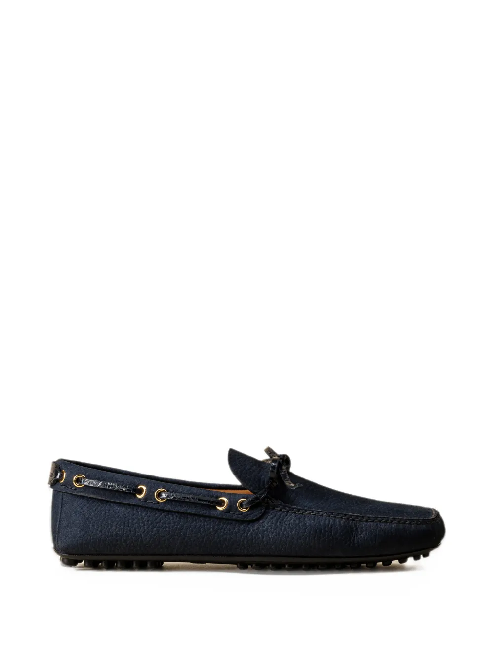 Car Shoe crocodile-print nubuck loafers - Blu