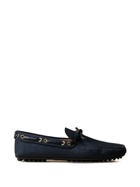 Car Shoe crocodile-print nubuck loafers