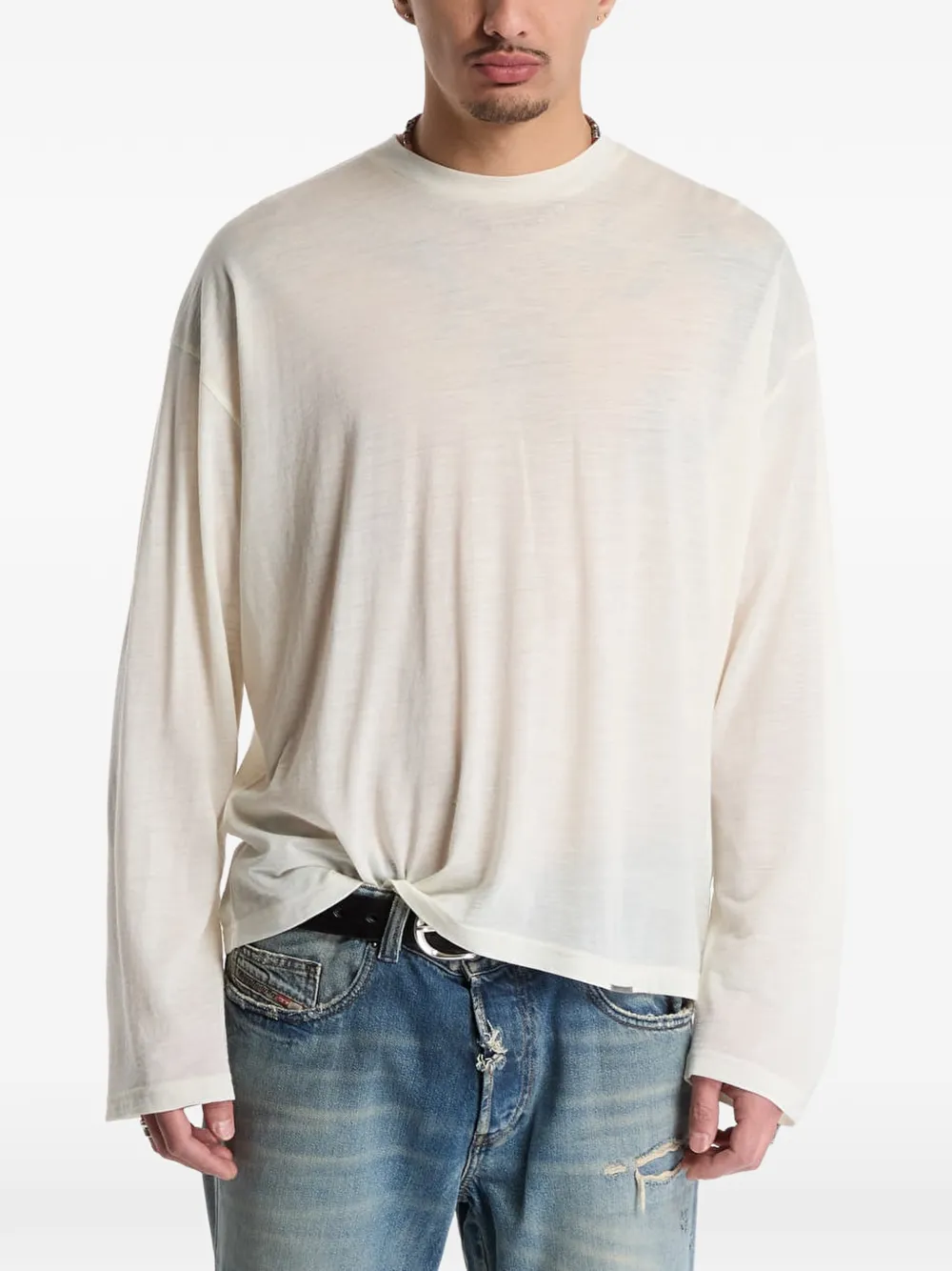 Represent Thermal long-sleeve T-shirt Beige