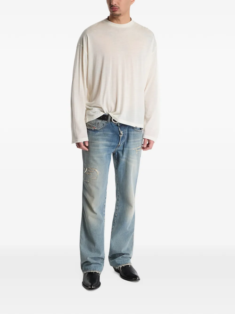 Represent Thermal long-sleeve T-shirt Beige