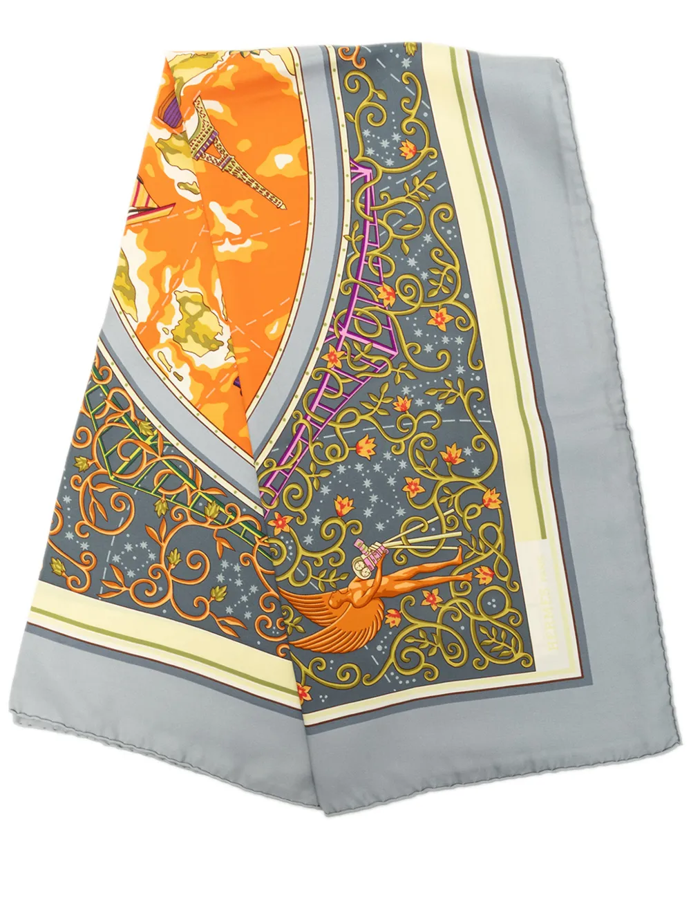 Hermès Pre-Owned 1990-2010 World Map Silk Scarf 90 scarves - Grey