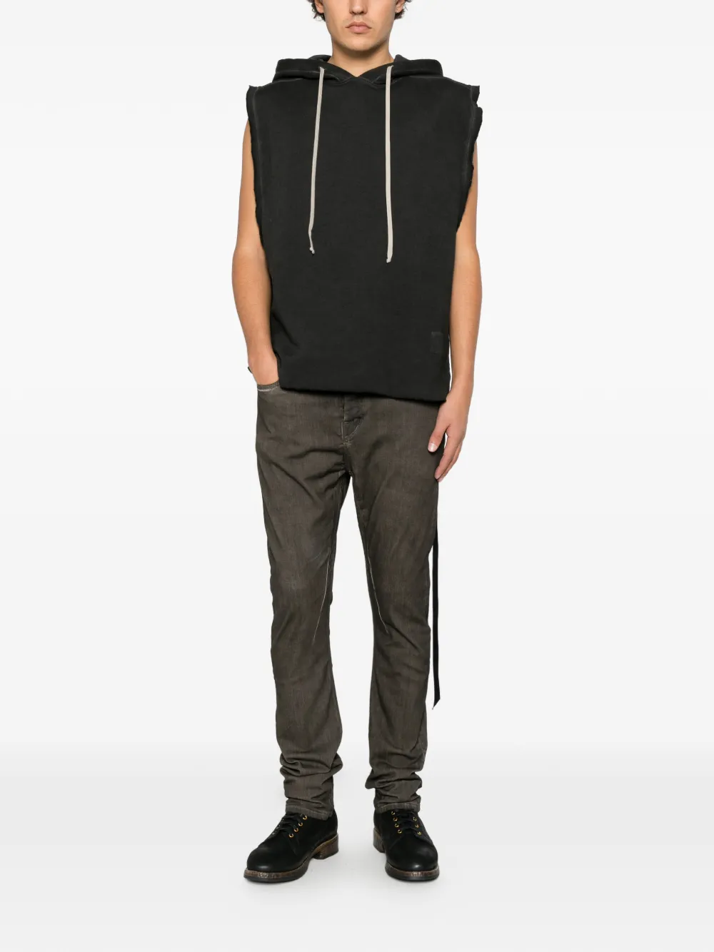 Rick Owens DRKSHDW distressed slim-fit jeans Grijs