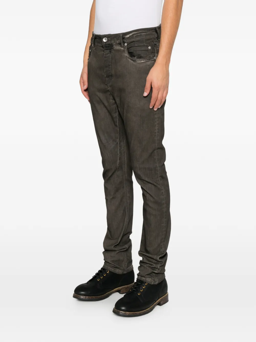 Rick Owens DRKSHDW distressed slim-fit jeans Grijs