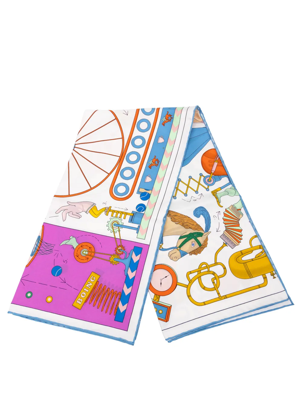 Hermès Pre-Owned 2019-2026 Tea for Two Silk Scarf 90 scarves - White