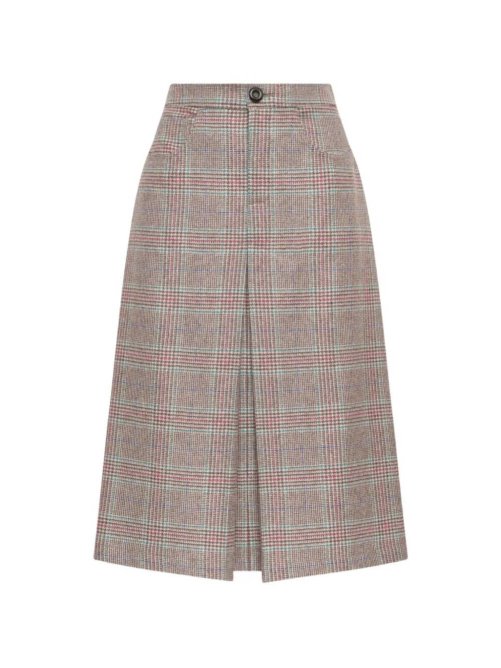 MALIPARMI Prince-of-Wales check A-line midi skirt Grijs