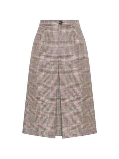 MALIPARMI Prince-of-Wales check A-line midi skirt