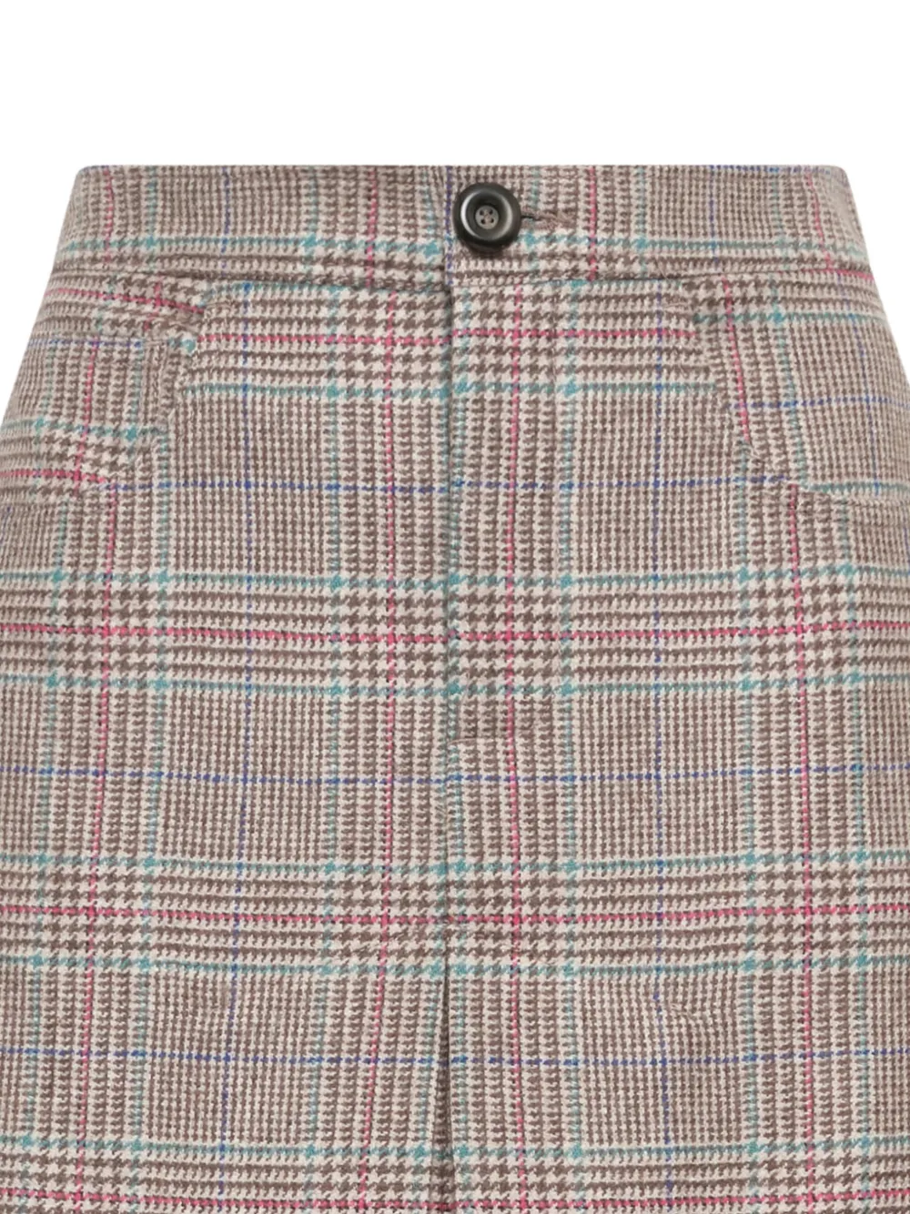MALIPARMI Prince-of-Wales check A-line midi skirt Grijs