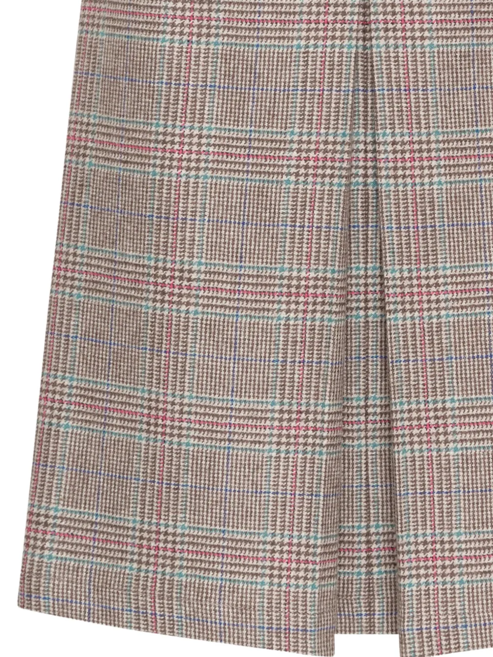 MALIPARMI Prince-of-Wales check A-line midi skirt Grijs