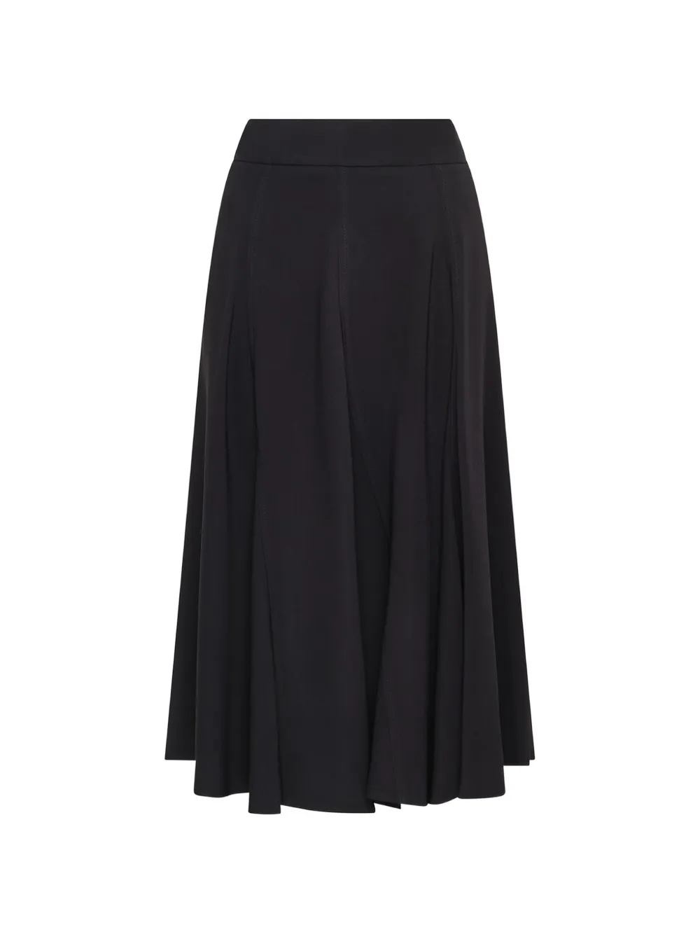 MALIPARMI spiral-cut topstitched midi skirt - Nero