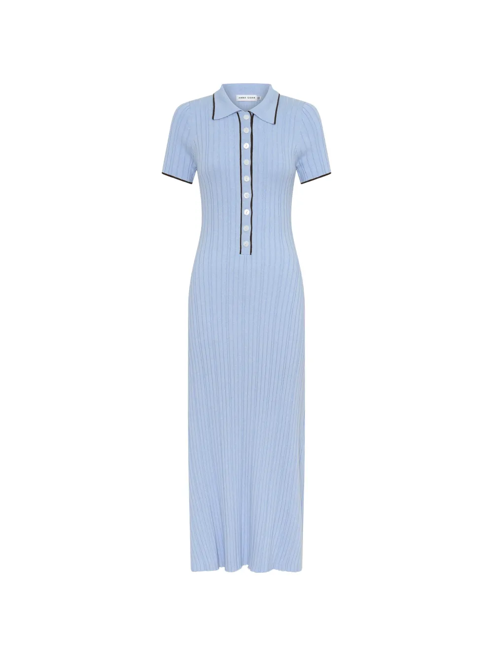 Anna Quan Penelope ribbed-knit maxi dress Blauw