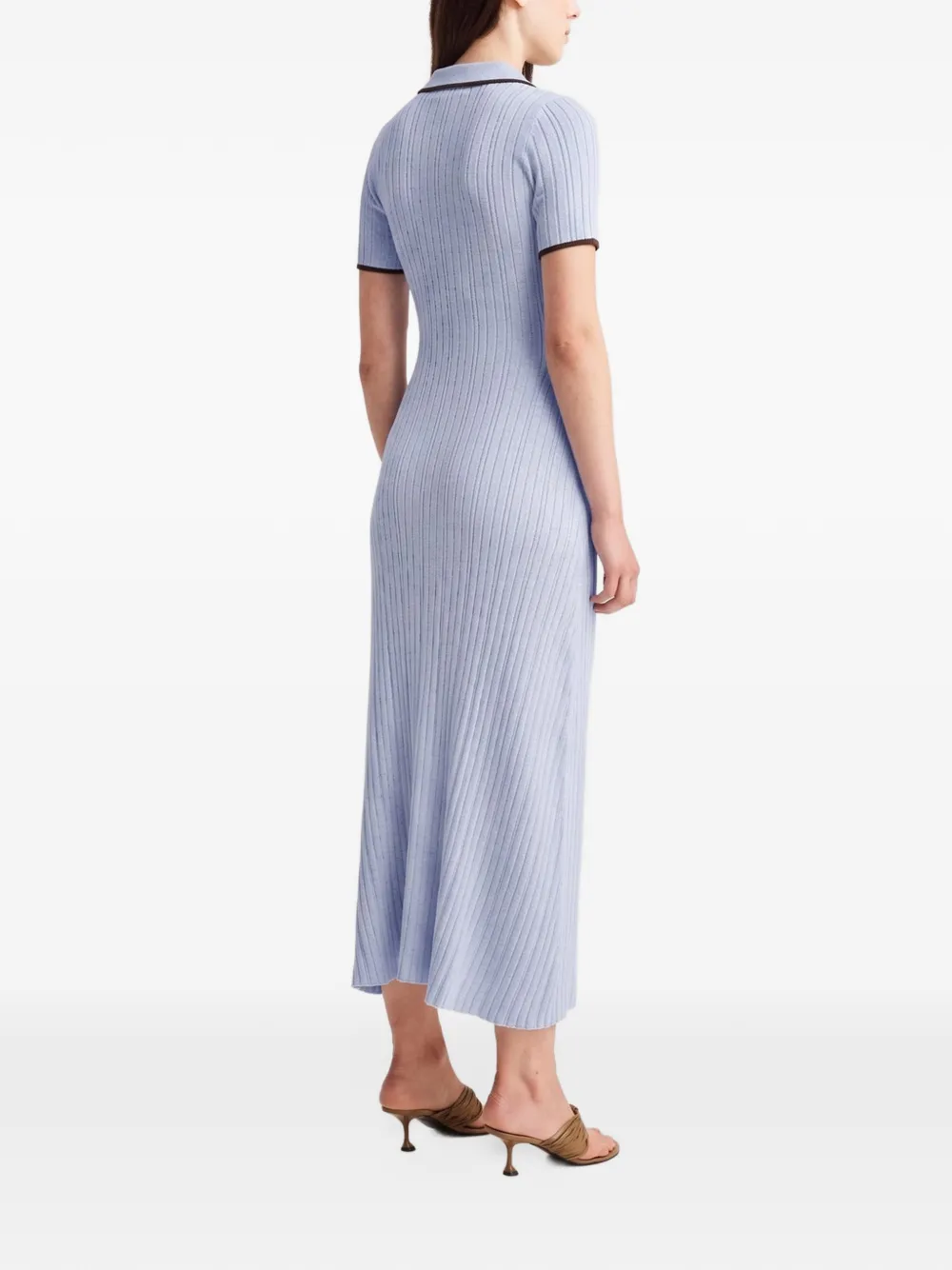Anna Quan Penelope ribbed-knit maxi dress Blauw