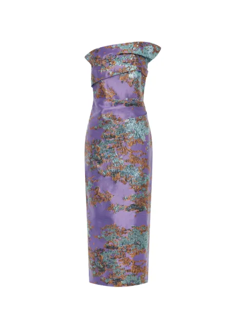Anna Quan robe-bustier Marielle à effet brocart
