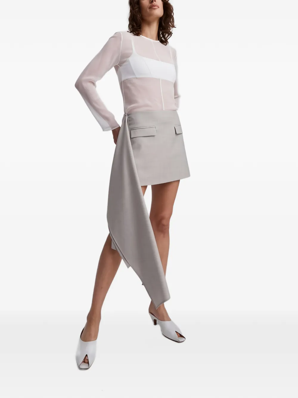 Anna Quan Ascoli draped mini skirt Grijs