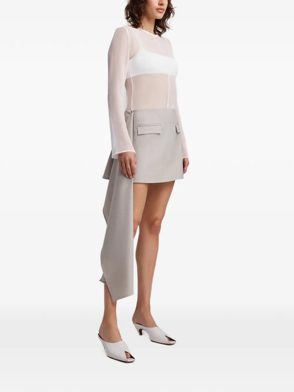 Anna Quan Ascoli draped mini skirt Grijs
