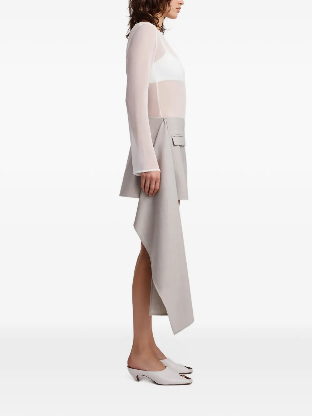 Anna Quan Ascoli draped mini skirt Grijs