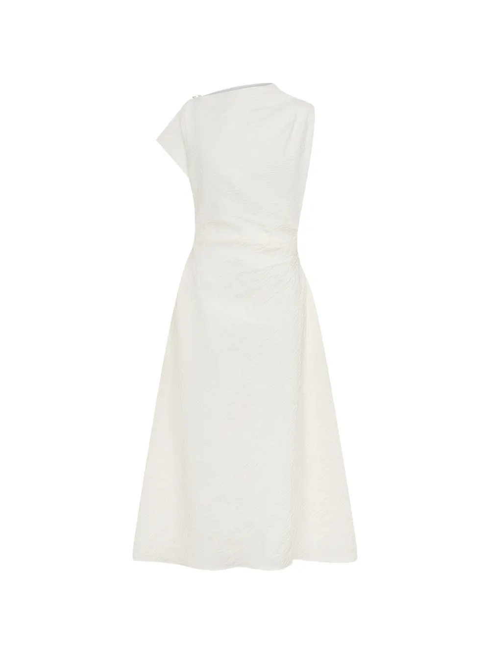 Anna Quan Charlie asymmetric ruched midi dress - Blanc Anna Quan Charlie asymmetric ruched midi dress - Blanc