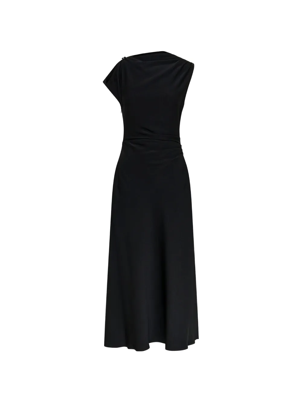 Anna Quan Charlie draped-detail midi dress Zwart