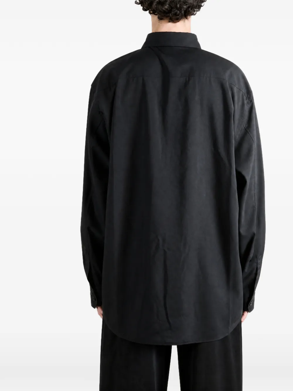 Comme des Garçons Homme Plus ruffled-trim shirt Zwart