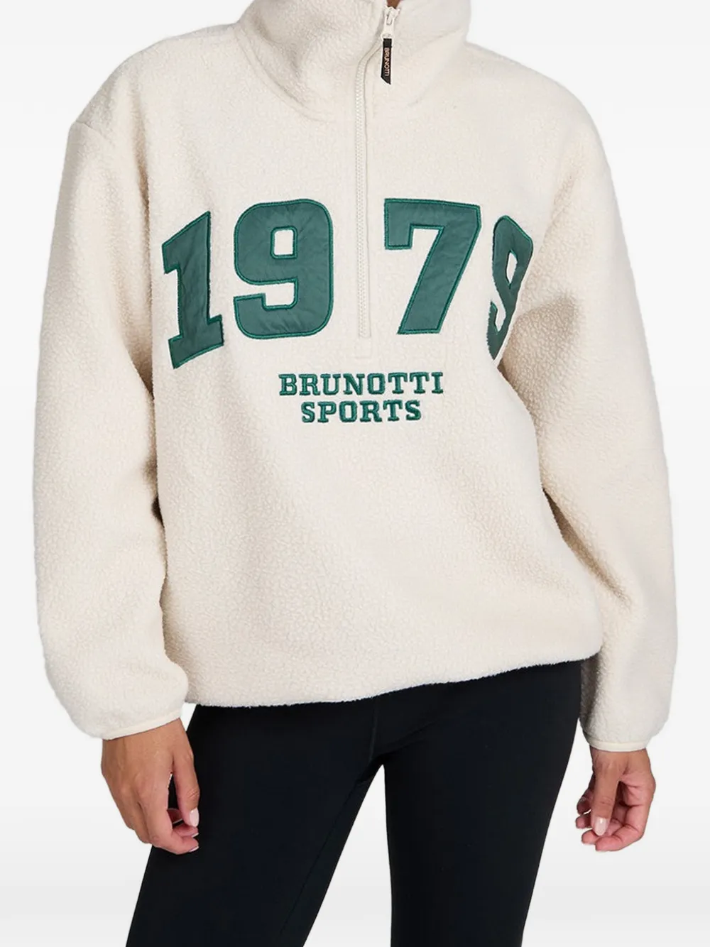 Brunotti Urban trui met fleecetextuur en logo-patch Beige