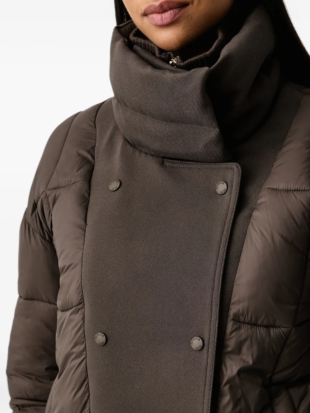 Patrizia Pepe double-breasted puffer jacket Bruin