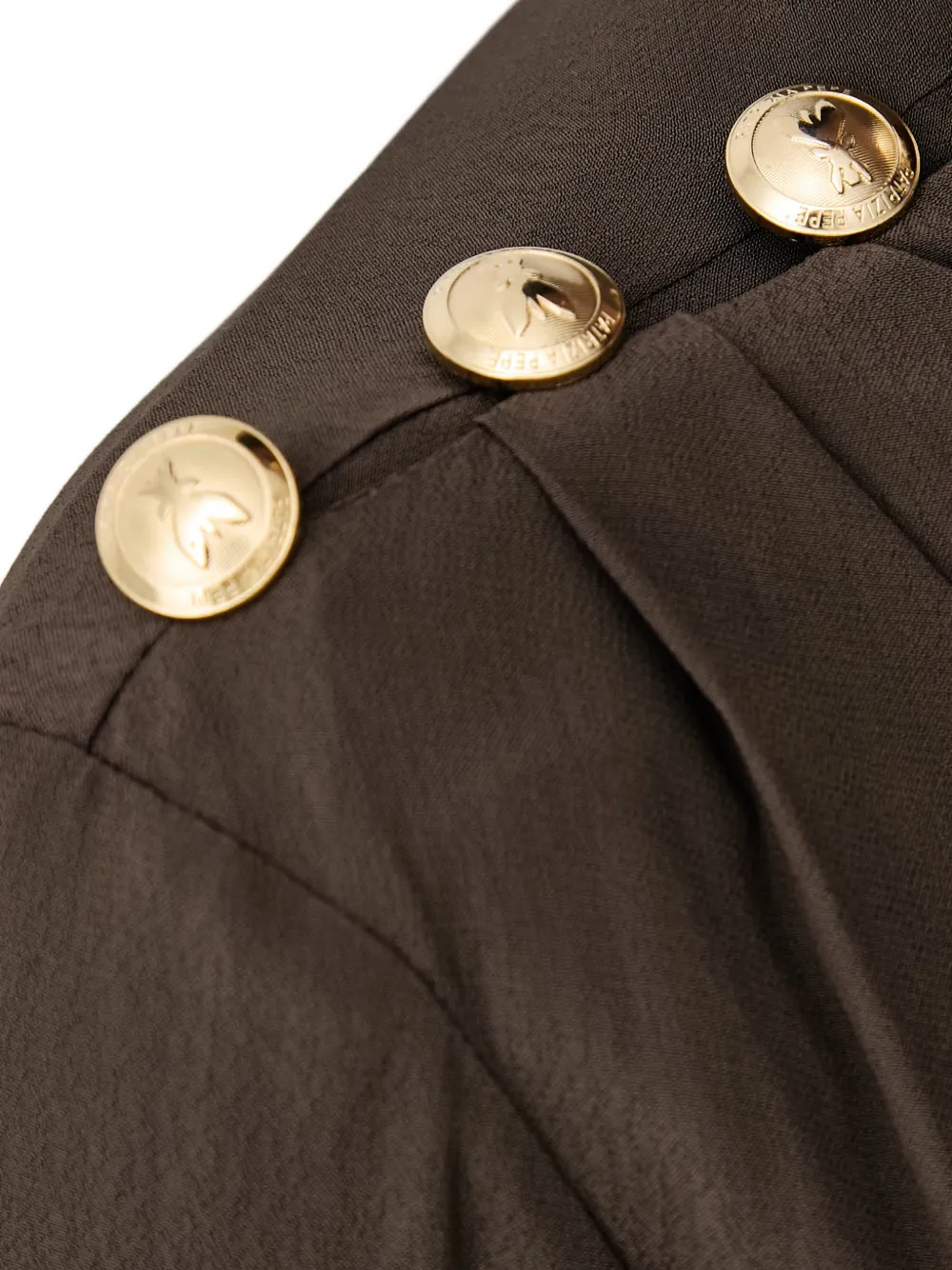 Patrizia Pepe draped button-detail blouse Bruin