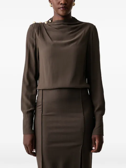 Patrizia Pepe draped button-detail blouse