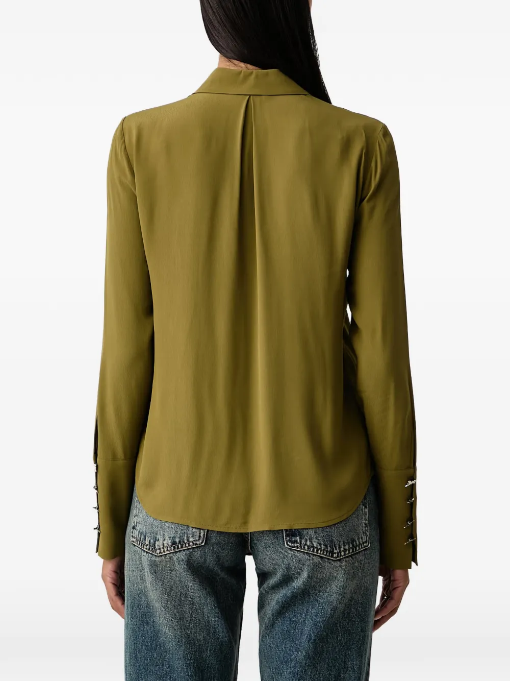 Patrizia Pepe embellished long-sleeve shirt Groen
