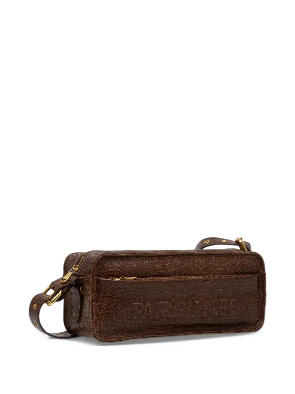 Patrizia Pepe Medium (IM)PERFECTION leren crossbodytas Bruin