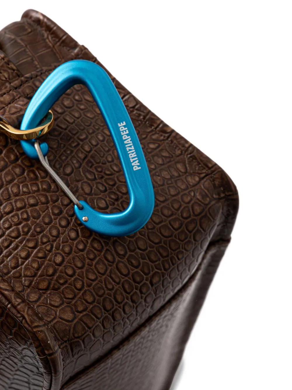 Patrizia Pepe Medium (IM)PERFECTION leren crossbodytas Bruin