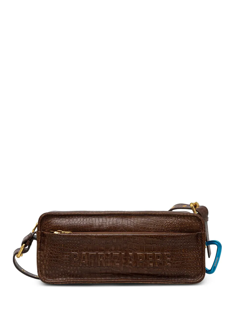 Patrizia Pepe medium (IM)PERFECTION leather crossbody bag - Marrone