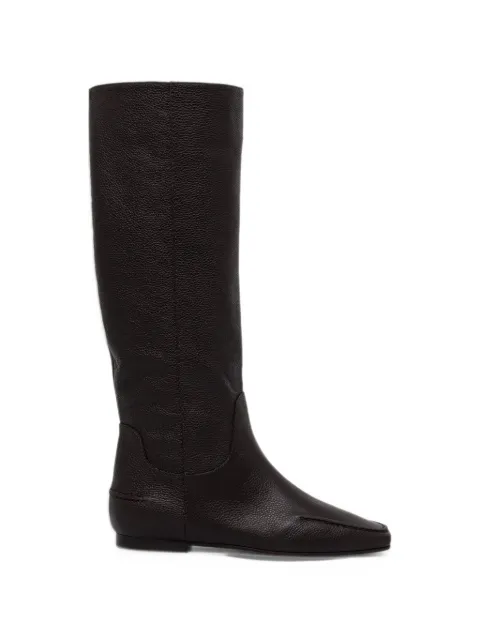 Pollini leather square-toe boots