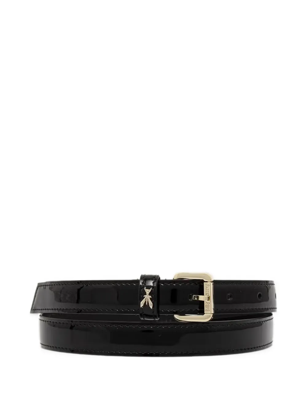 Patrizia Pepe patent-finish Fly-plaque belt - Nero
