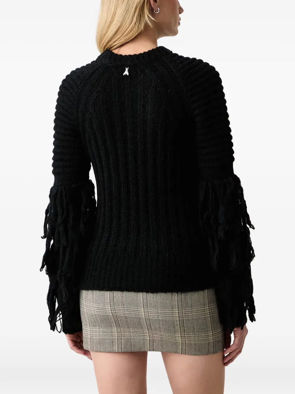Patrizia Pepe fringed sweater Zwart