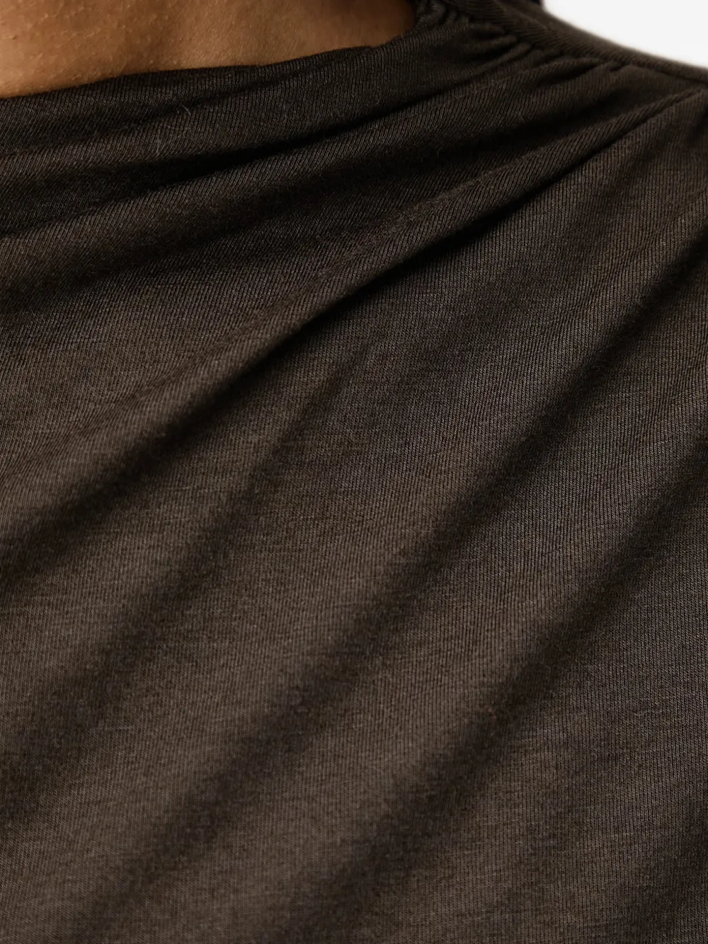 Patrizia Pepe draped-detail long-sleeve top Bruin