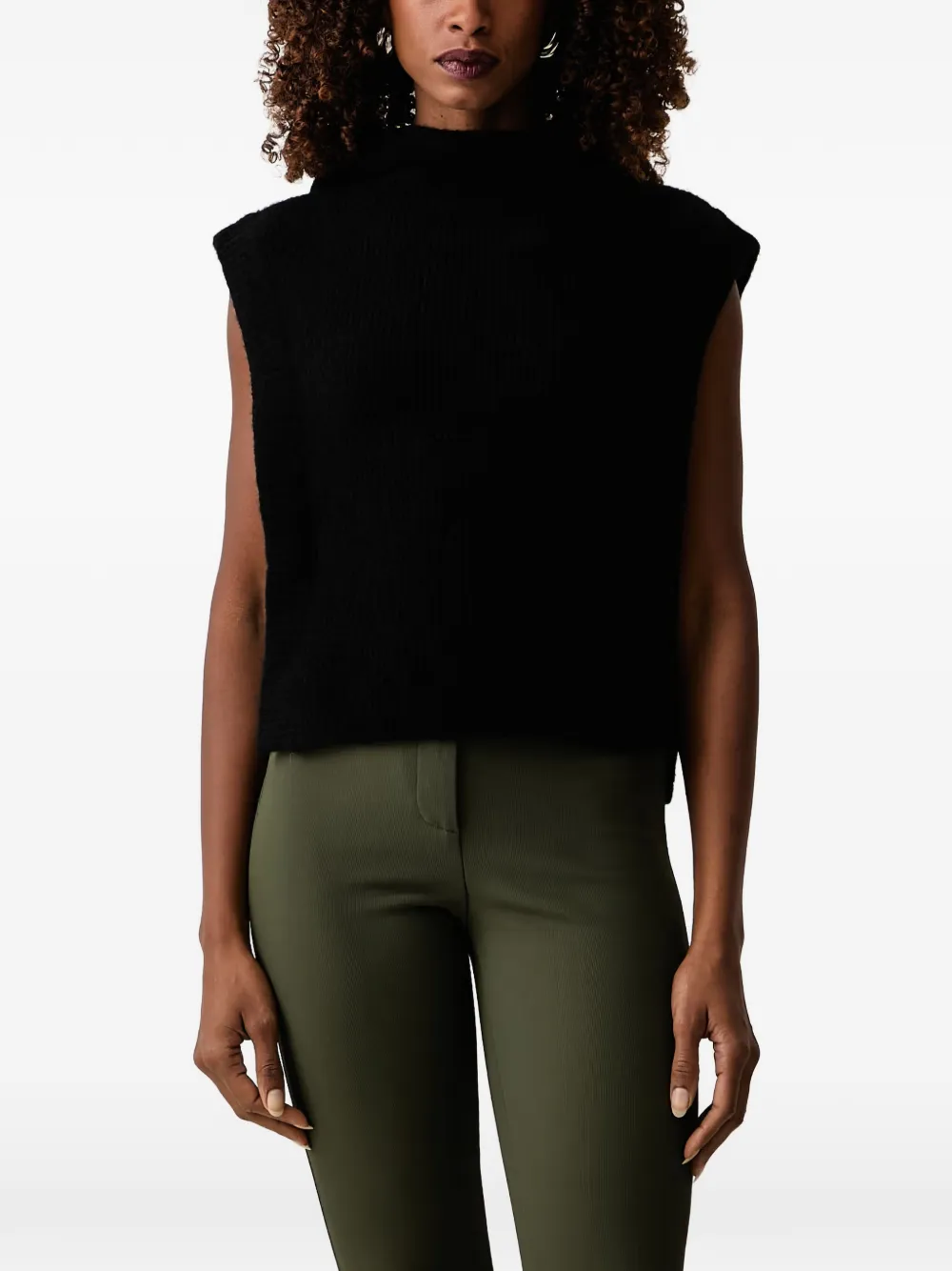 Patrizia Pepe hooded knitted vest - Nero