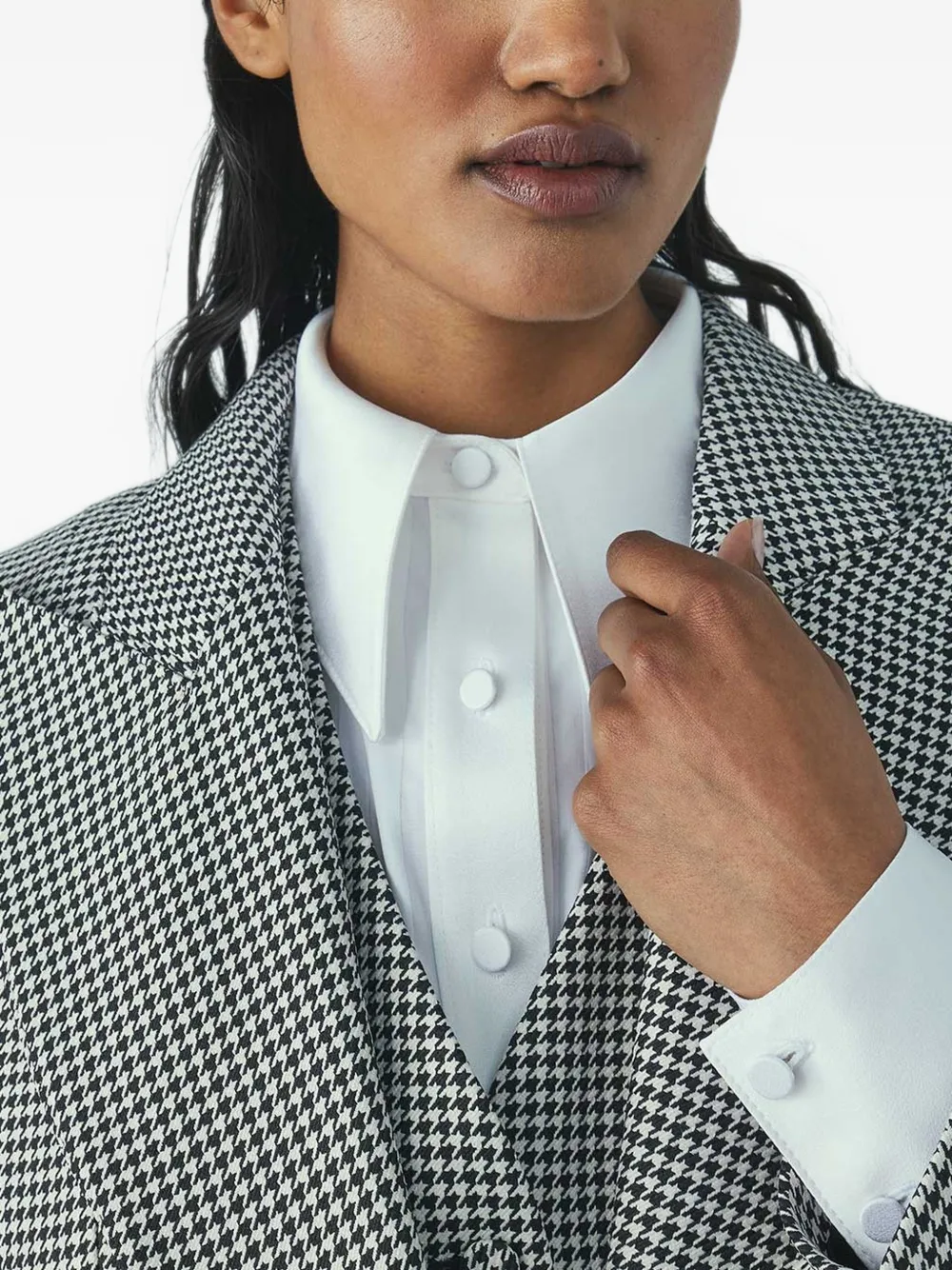 STYLAND Signature blazer met pied-de-poulepatroon Zwart